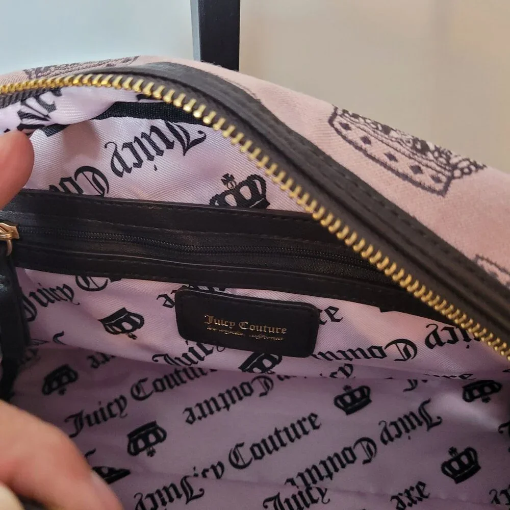 Juicy Couture Light Pink & Brown Trim Crossbody Satchel Bag - Picture 10 of 16